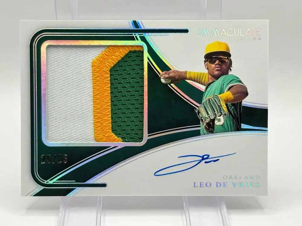 2026 Panini Immaculate Leo De Vries 3 Color Jersey Patch Auto 25/25 SP Athletics